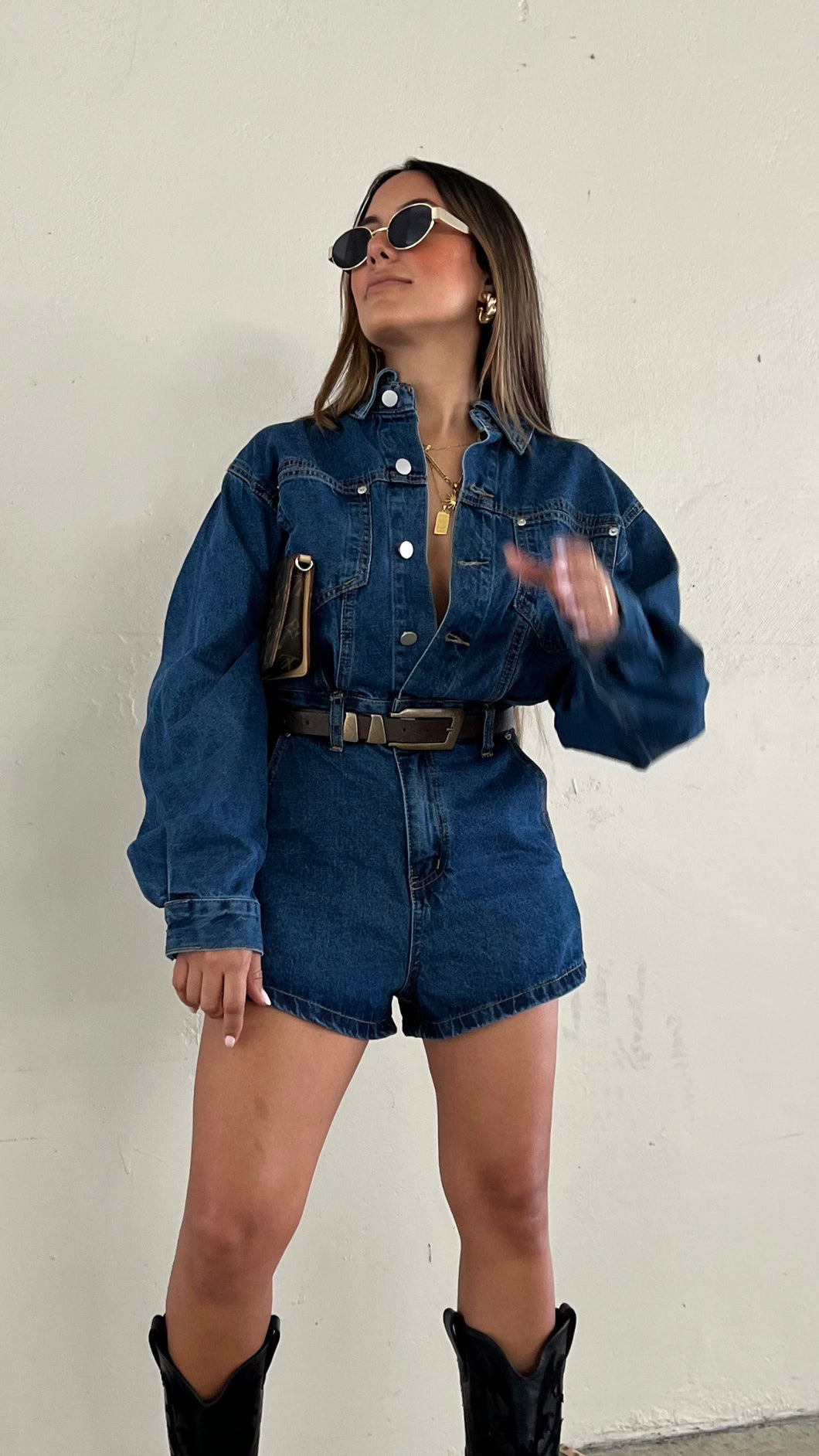 Denim Romper