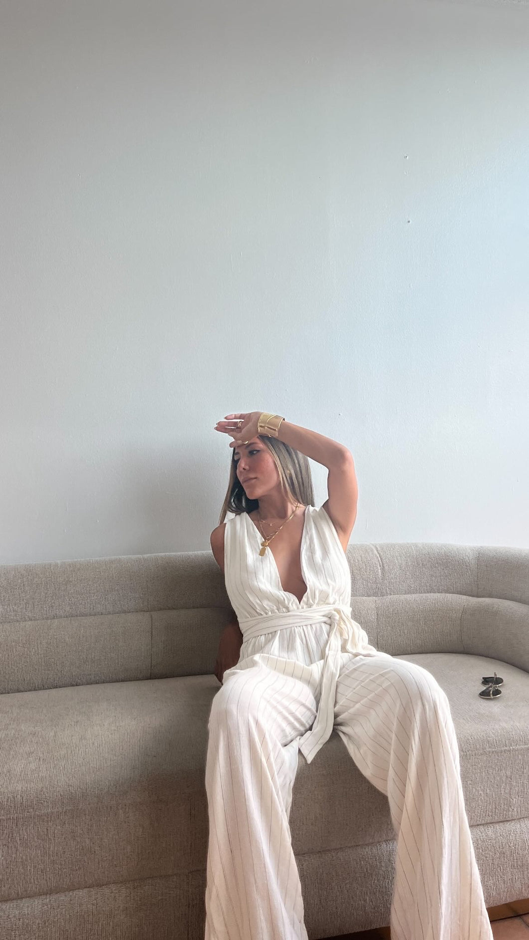 Cream Jumpsuit