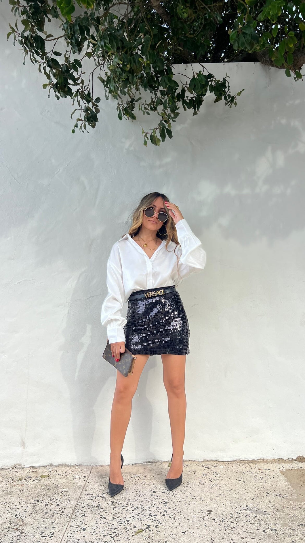 Black Sequins Skirt