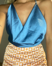 Load image into Gallery viewer, Blue Satin Top
