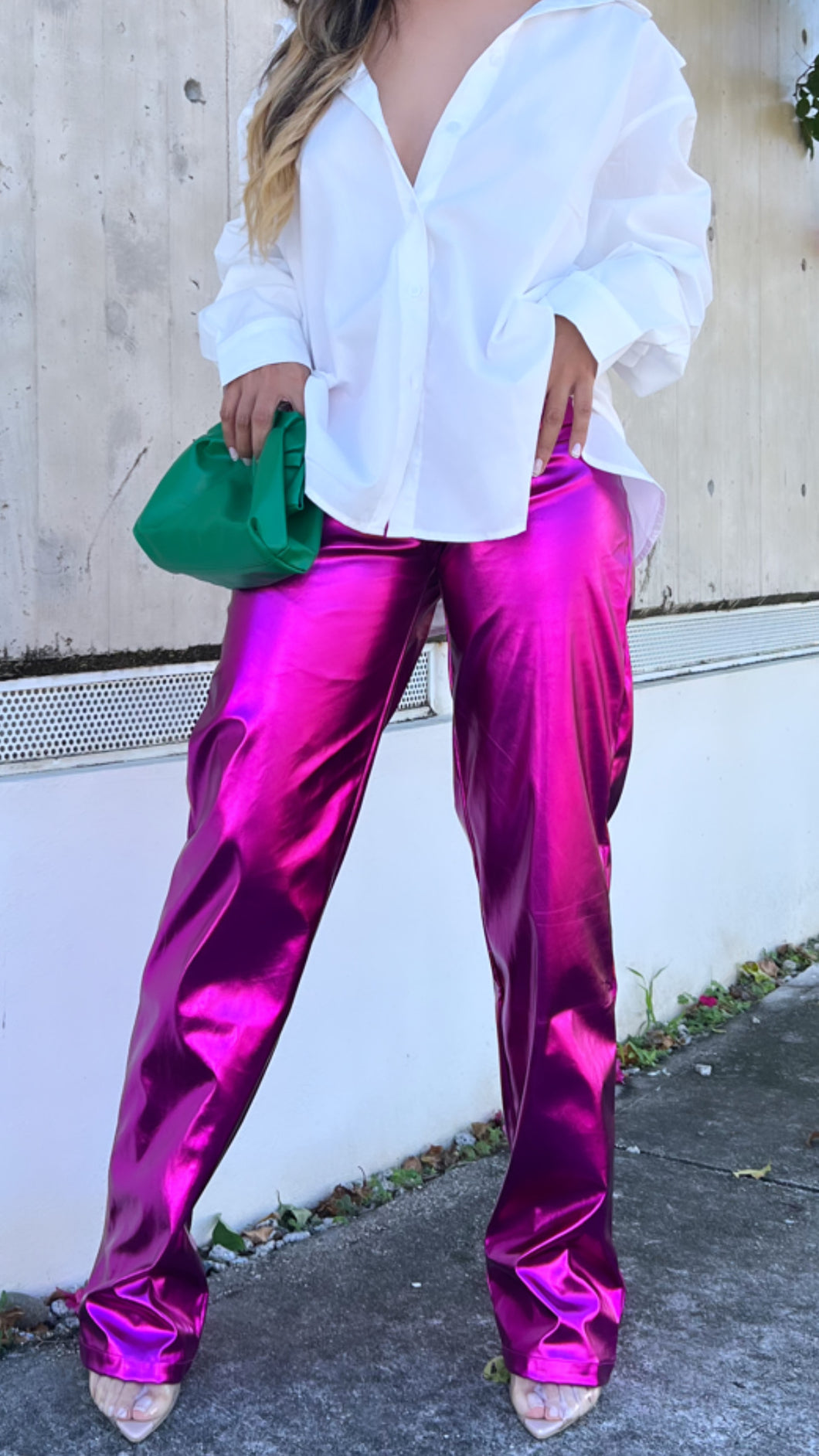 Metallic Magenta Pants